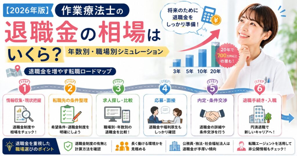 作業療法士の退職金の相場はいくら？年数別・職場別シミュレーション